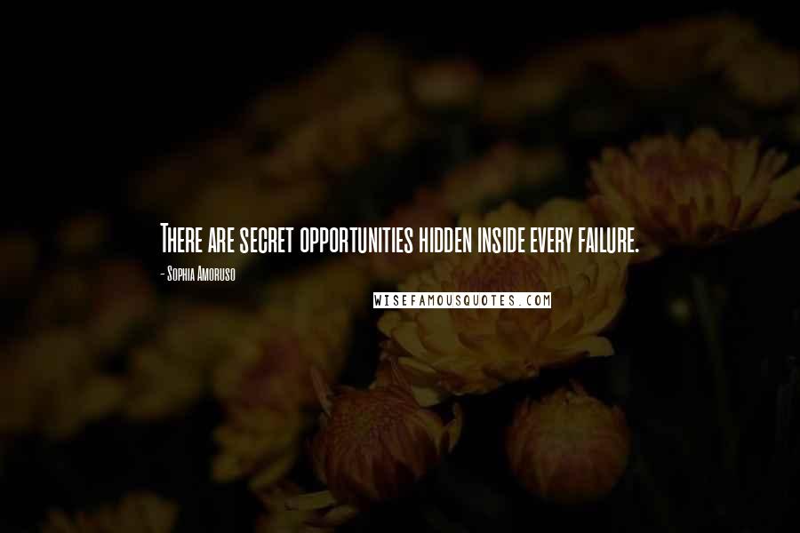 Sophia Amoruso Quotes: There are secret opportunities hidden inside every failure.