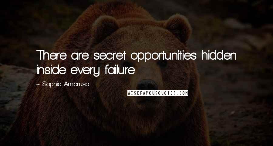 Sophia Amoruso Quotes: There are secret opportunities hidden inside every failure.