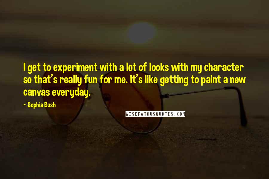 Sophia Bush Quotes: I get to experiment with a lot of looks with my character so that's really fun for me. It's like getting to paint a new canvas everyday.