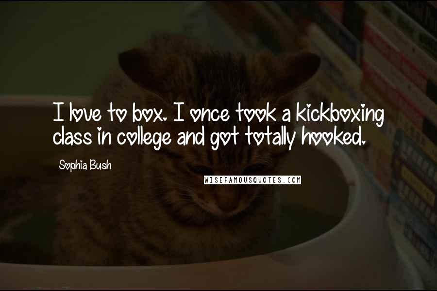 Sophia Bush Quotes: I love to box. I once took a kickboxing class in college and got totally hooked.