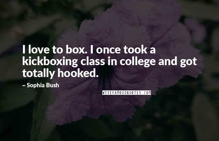 Sophia Bush Quotes: I love to box. I once took a kickboxing class in college and got totally hooked.
