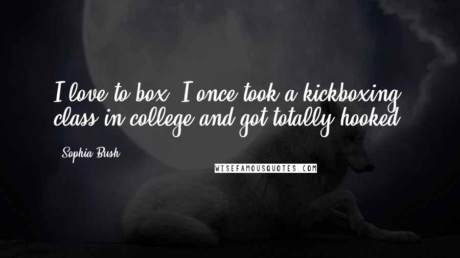 Sophia Bush Quotes: I love to box. I once took a kickboxing class in college and got totally hooked.