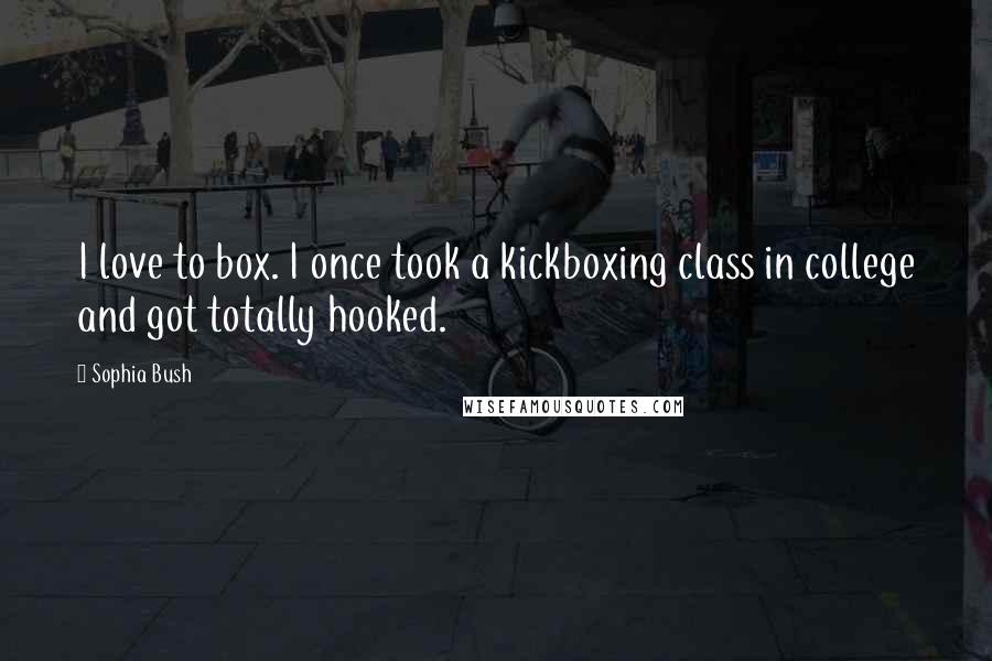 Sophia Bush Quotes: I love to box. I once took a kickboxing class in college and got totally hooked.