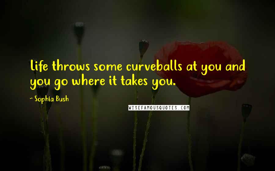 Sophia Bush Quotes: Life throws some curveballs at you and you go where it takes you.