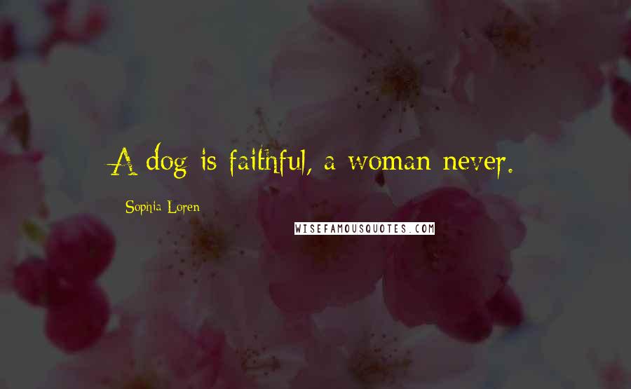 Sophia Loren Quotes: A dog is faithful, a woman never.