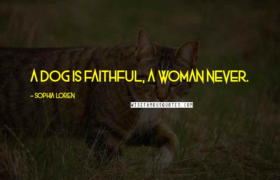 Sophia Loren Quotes: A dog is faithful, a woman never.