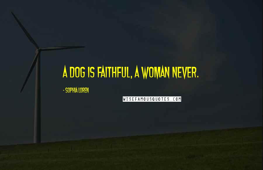 Sophia Loren Quotes: A dog is faithful, a woman never.
