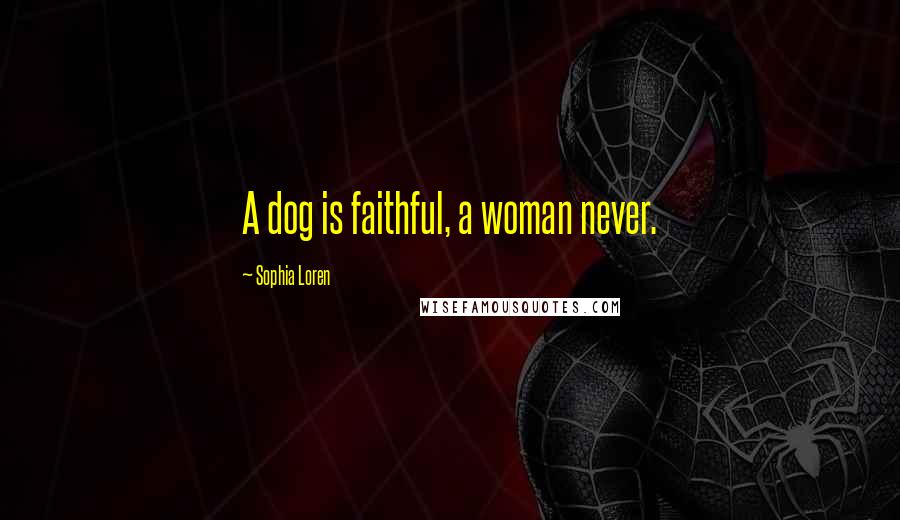 Sophia Loren Quotes: A dog is faithful, a woman never.