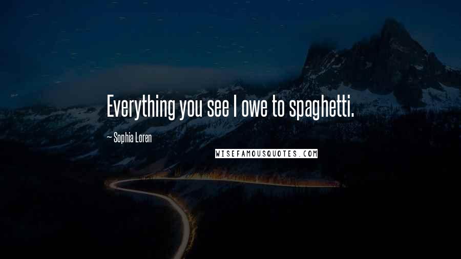 Sophia Loren Quotes: Everything you see I owe to spaghetti.