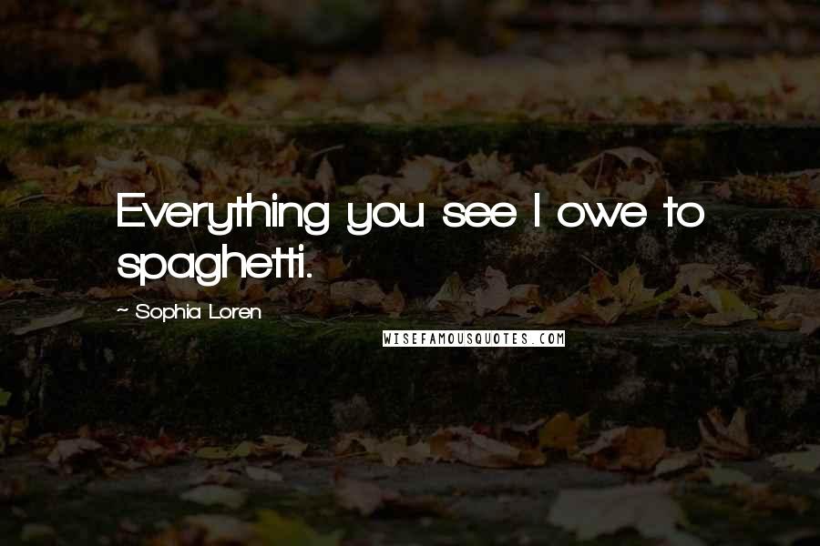 Sophia Loren Quotes: Everything you see I owe to spaghetti.