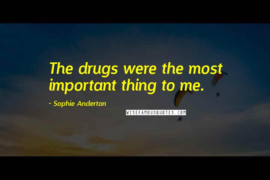 Sophie Anderton Quotes: The drugs were the most important thing to me.