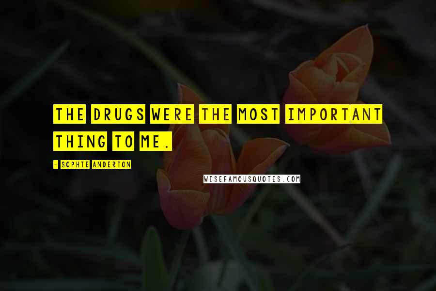 Sophie Anderton Quotes: The drugs were the most important thing to me.