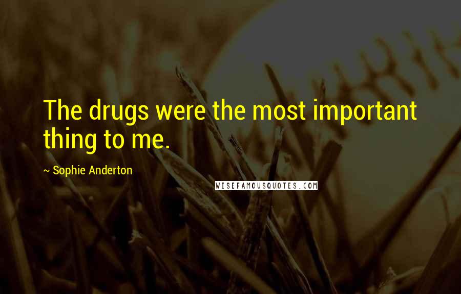 Sophie Anderton Quotes: The drugs were the most important thing to me.