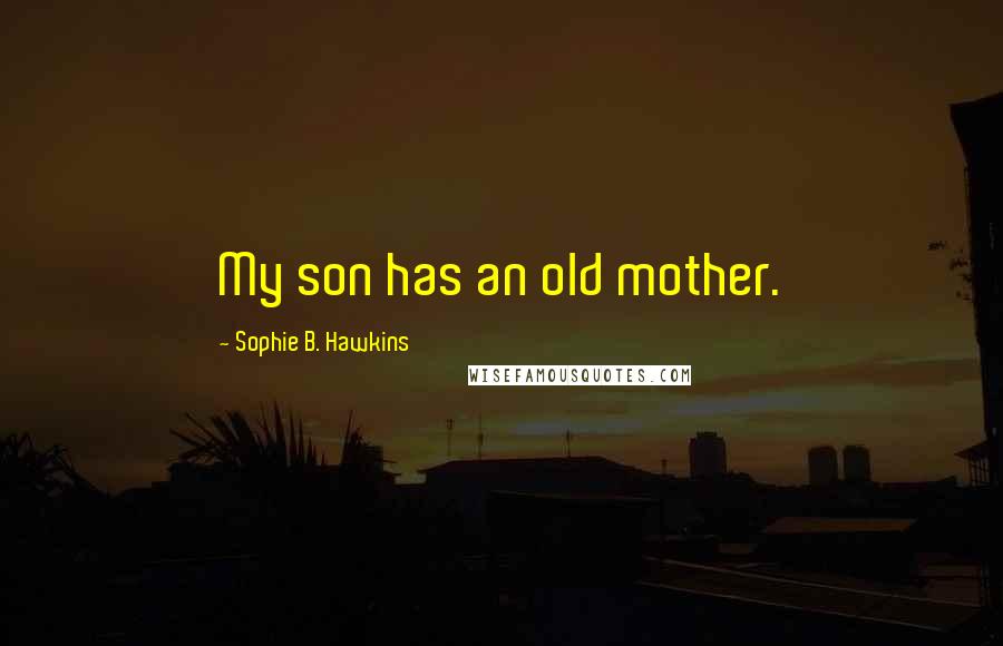 Sophie B. Hawkins Quotes: My son has an old mother.