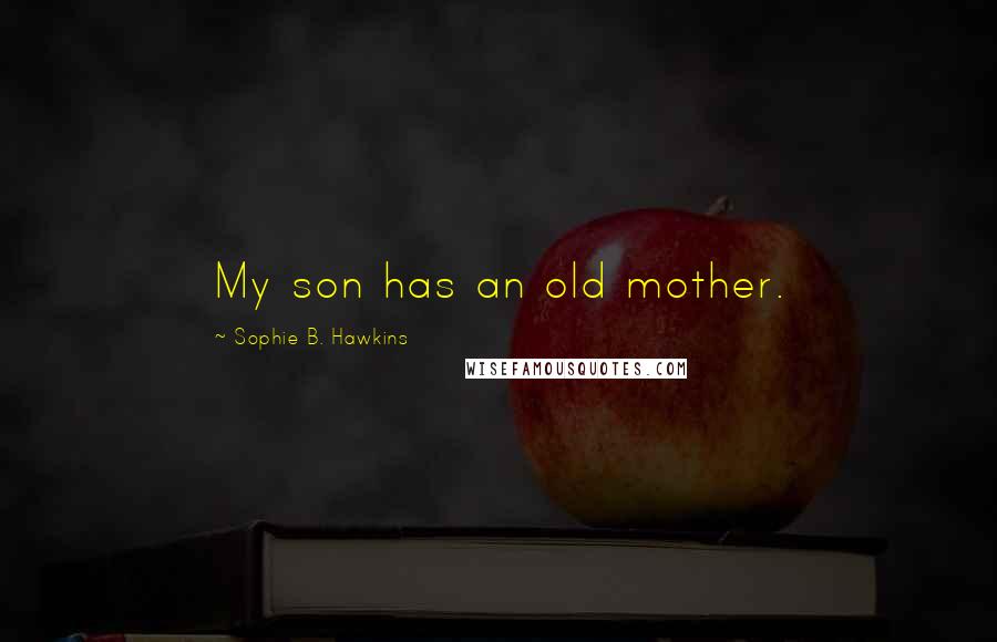 Sophie B. Hawkins Quotes: My son has an old mother.