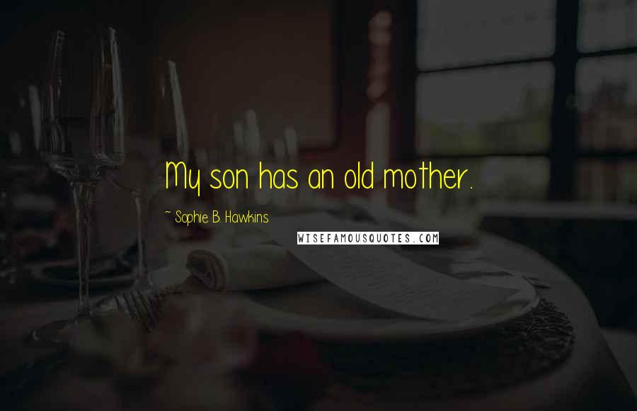 Sophie B. Hawkins Quotes: My son has an old mother.