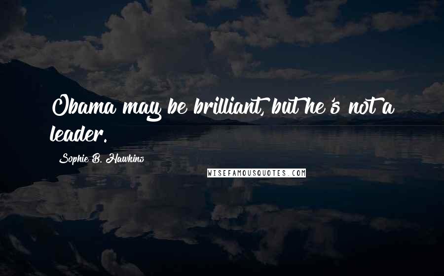 Sophie B. Hawkins Quotes: Obama may be brilliant, but he's not a leader.