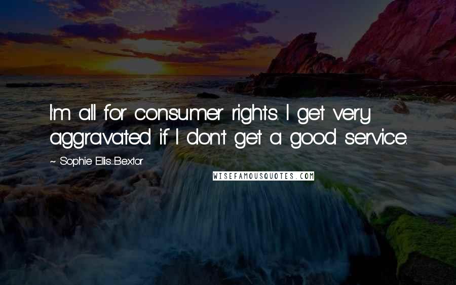 Sophie Ellis-Bextor Quotes: I'm all for consumer rights. I get very aggravated if I don't get a good service.