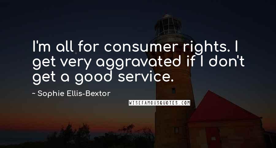 Sophie Ellis-Bextor Quotes: I'm all for consumer rights. I get very aggravated if I don't get a good service.