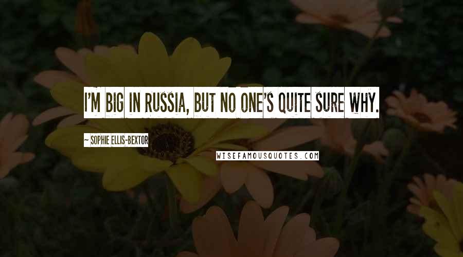 Sophie Ellis-Bextor Quotes: I'm big in Russia, but no one's quite sure why.