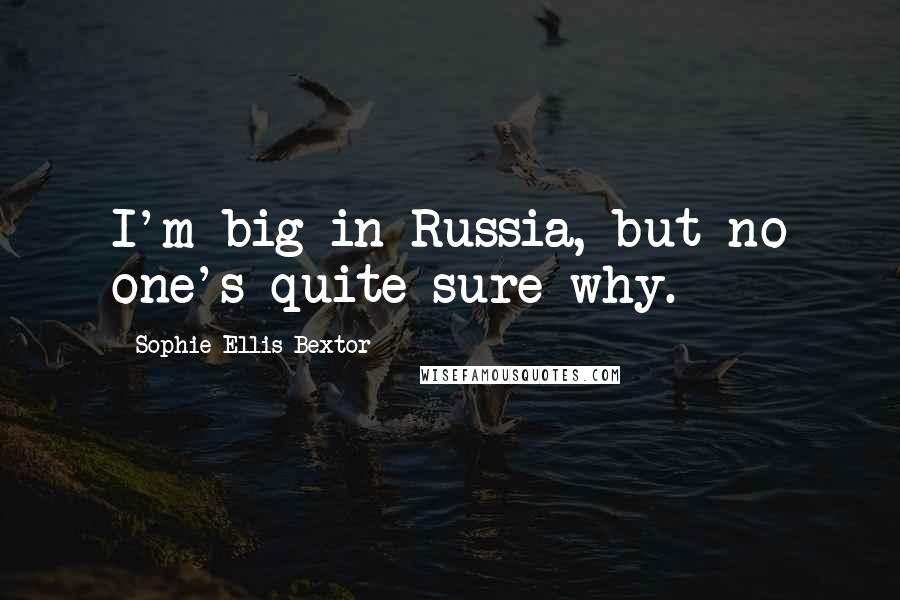 Sophie Ellis-Bextor Quotes: I'm big in Russia, but no one's quite sure why.