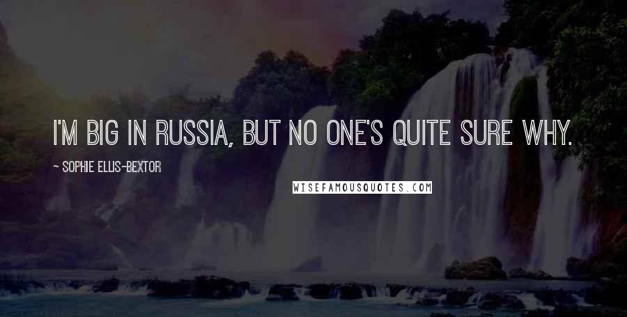 Sophie Ellis-Bextor Quotes: I'm big in Russia, but no one's quite sure why.