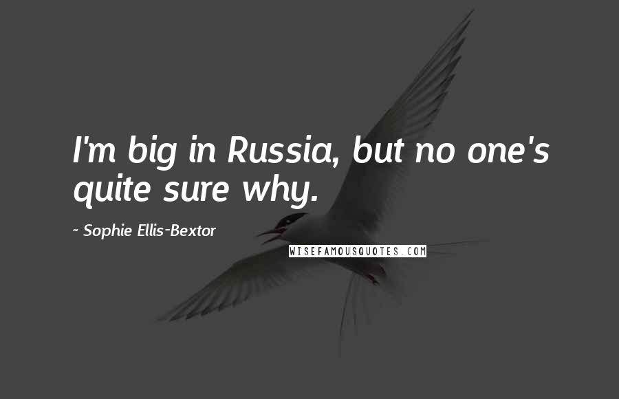 Sophie Ellis-Bextor Quotes: I'm big in Russia, but no one's quite sure why.