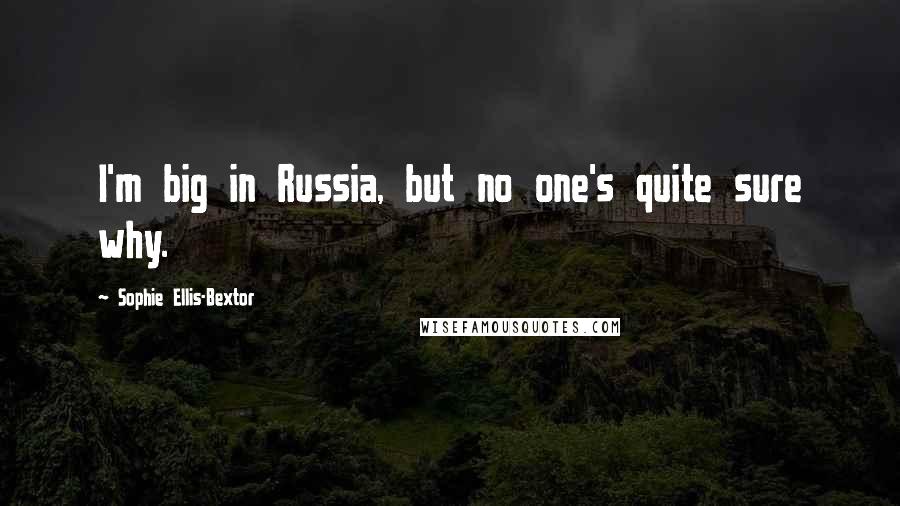 Sophie Ellis-Bextor Quotes: I'm big in Russia, but no one's quite sure why.