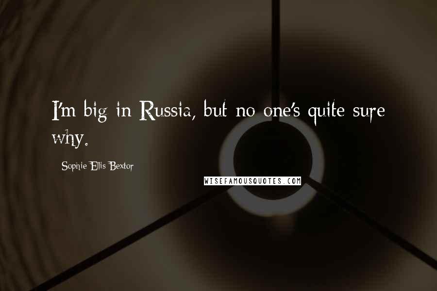 Sophie Ellis-Bextor Quotes: I'm big in Russia, but no one's quite sure why.