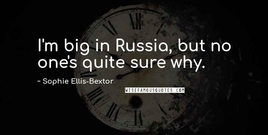 Sophie Ellis-Bextor Quotes: I'm big in Russia, but no one's quite sure why.