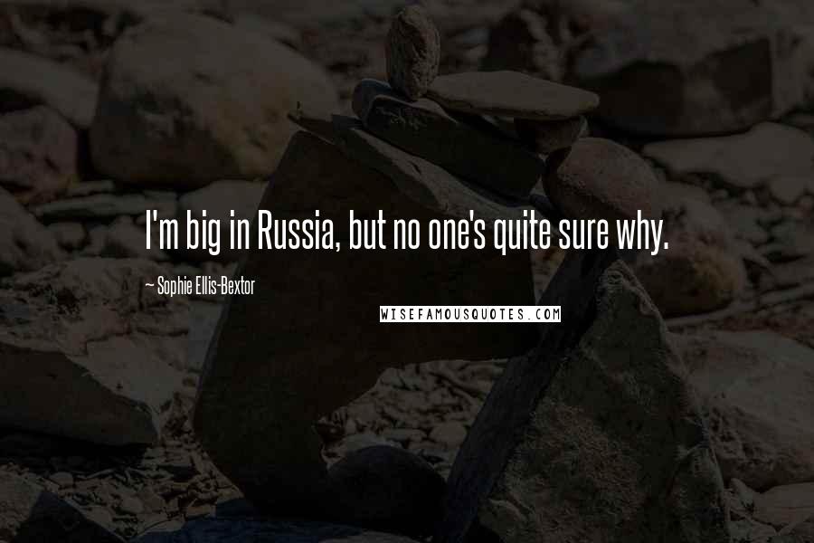 Sophie Ellis-Bextor Quotes: I'm big in Russia, but no one's quite sure why.
