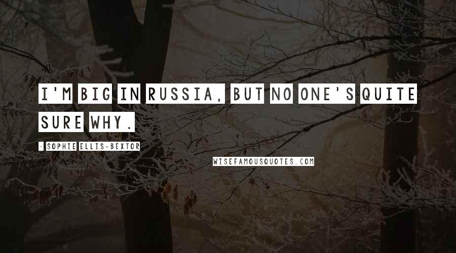 Sophie Ellis-Bextor Quotes: I'm big in Russia, but no one's quite sure why.