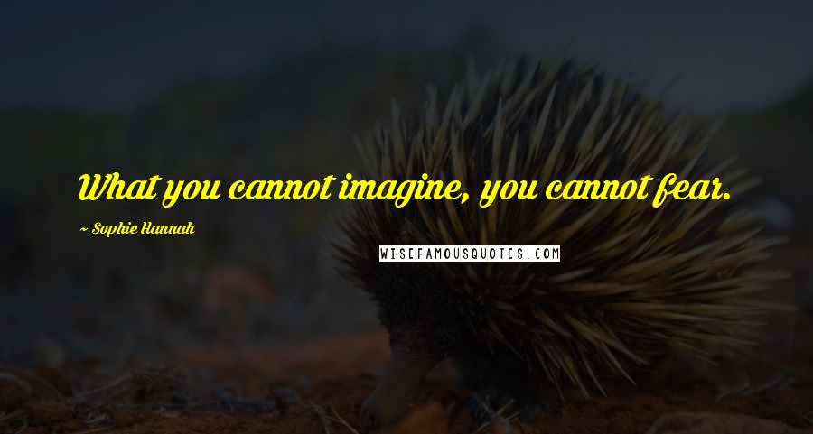 Sophie Hannah Quotes: What you cannot imagine, you cannot fear.