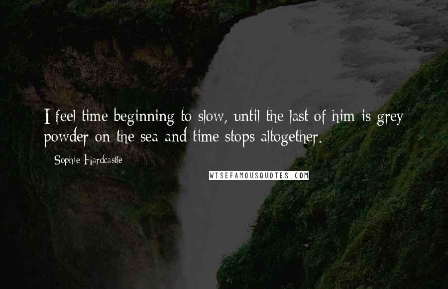 Sophie Hardcastle Quotes: I feel time beginning to slow, until the last of him is grey powder on the sea and time stops altogether.