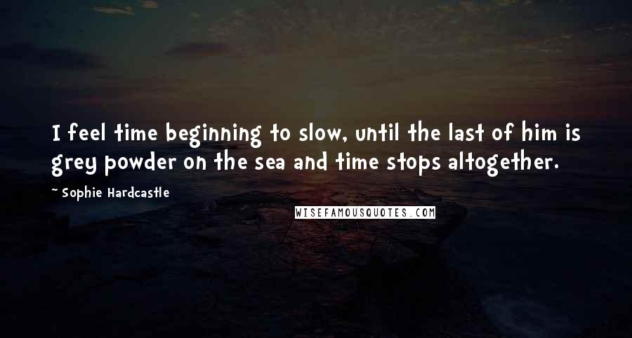 Sophie Hardcastle Quotes: I feel time beginning to slow, until the last of him is grey powder on the sea and time stops altogether.