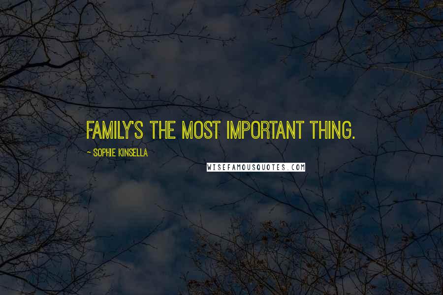 Sophie Kinsella Quotes: Family's the most important thing.