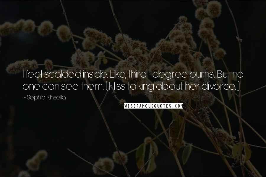 Sophie Kinsella Quotes: I feel scalded inside. Like, third-degree burns. But no one can see them. (Fliss talking about her divorce.)