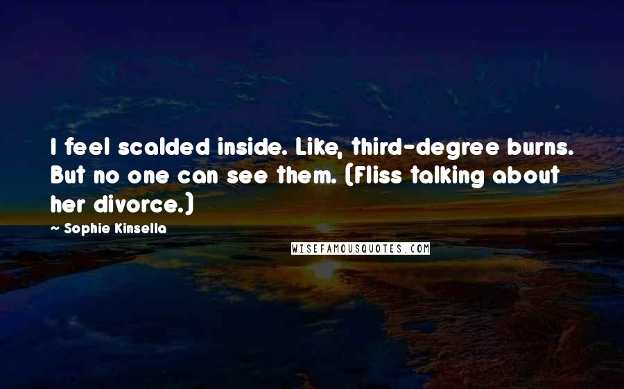 Sophie Kinsella Quotes: I feel scalded inside. Like, third-degree burns. But no one can see them. (Fliss talking about her divorce.)