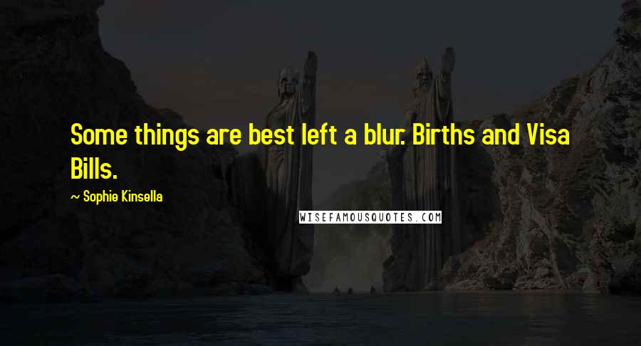 Sophie Kinsella Quotes: Some things are best left a blur. Births and Visa Bills.