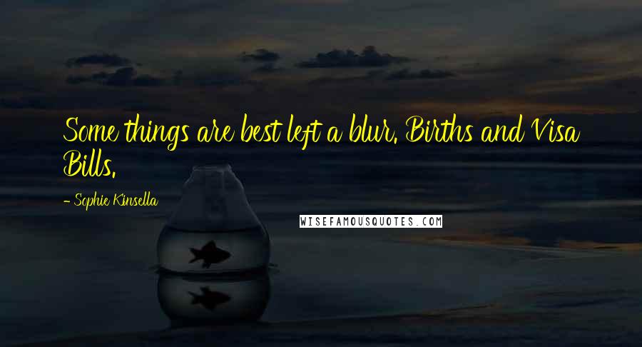 Sophie Kinsella Quotes: Some things are best left a blur. Births and Visa Bills.