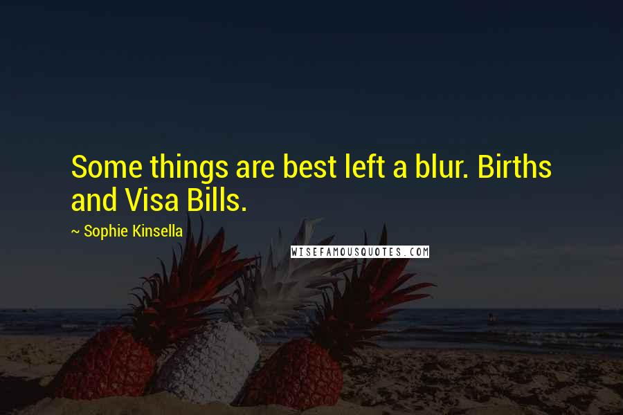 Sophie Kinsella Quotes: Some things are best left a blur. Births and Visa Bills.