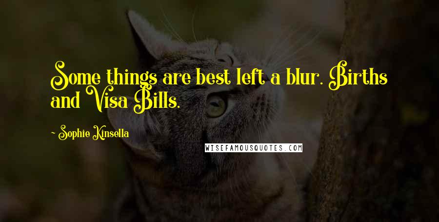Sophie Kinsella Quotes: Some things are best left a blur. Births and Visa Bills.