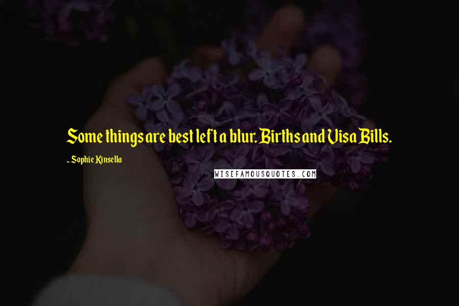 Sophie Kinsella Quotes: Some things are best left a blur. Births and Visa Bills.