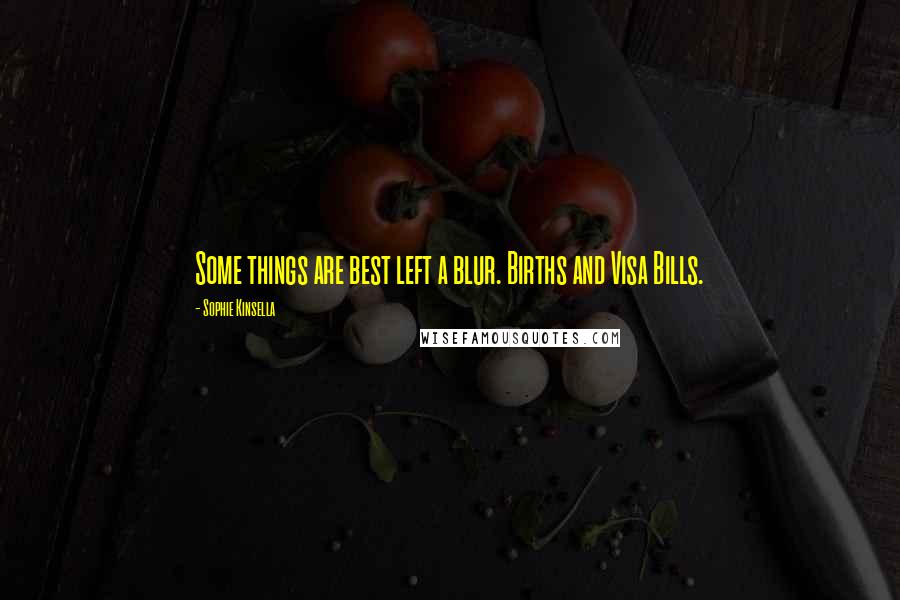 Sophie Kinsella Quotes: Some things are best left a blur. Births and Visa Bills.