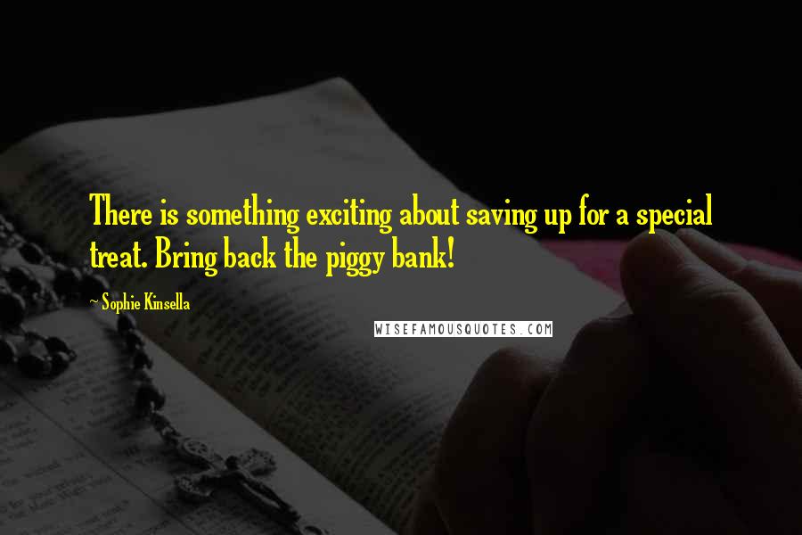 Sophie Kinsella Quotes: There is something exciting about saving up for a special treat. Bring back the piggy bank!