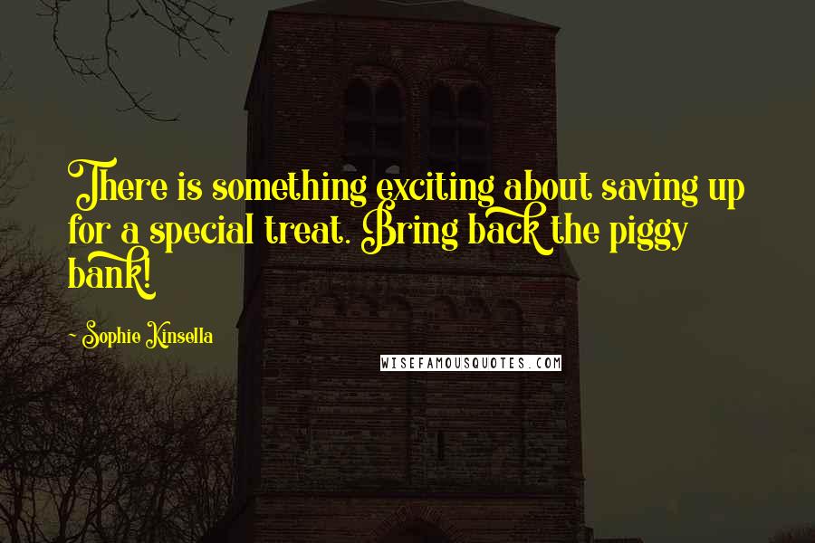 Sophie Kinsella Quotes: There is something exciting about saving up for a special treat. Bring back the piggy bank!