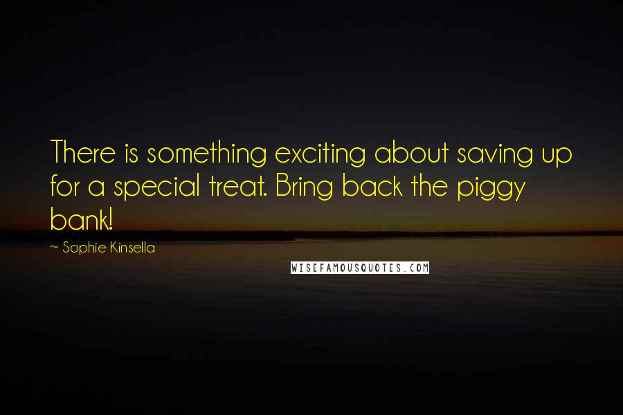 Sophie Kinsella Quotes: There is something exciting about saving up for a special treat. Bring back the piggy bank!