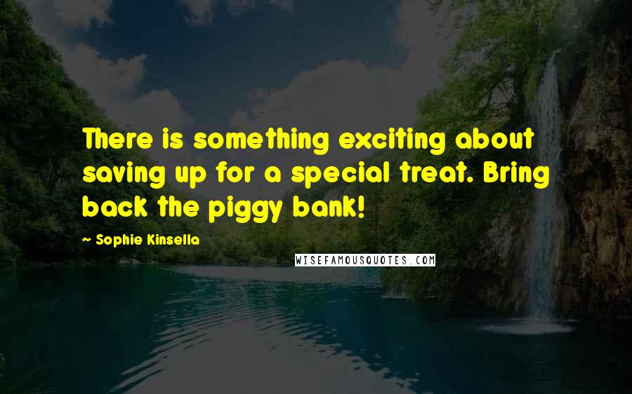 Sophie Kinsella Quotes: There is something exciting about saving up for a special treat. Bring back the piggy bank!