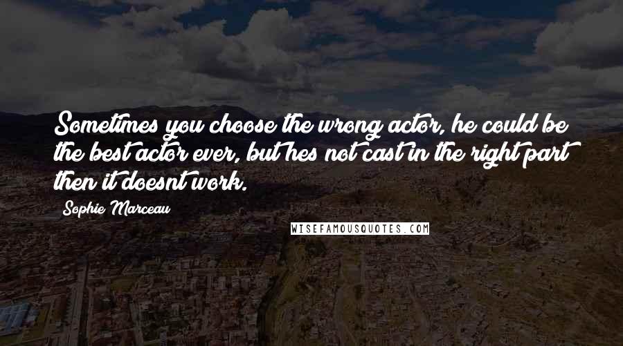 Sophie Marceau Quotes: Sometimes you choose the wrong actor, he could be the best actor ever, but hes not cast in the right part then it doesnt work.