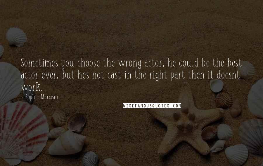 Sophie Marceau Quotes: Sometimes you choose the wrong actor, he could be the best actor ever, but hes not cast in the right part then it doesnt work.